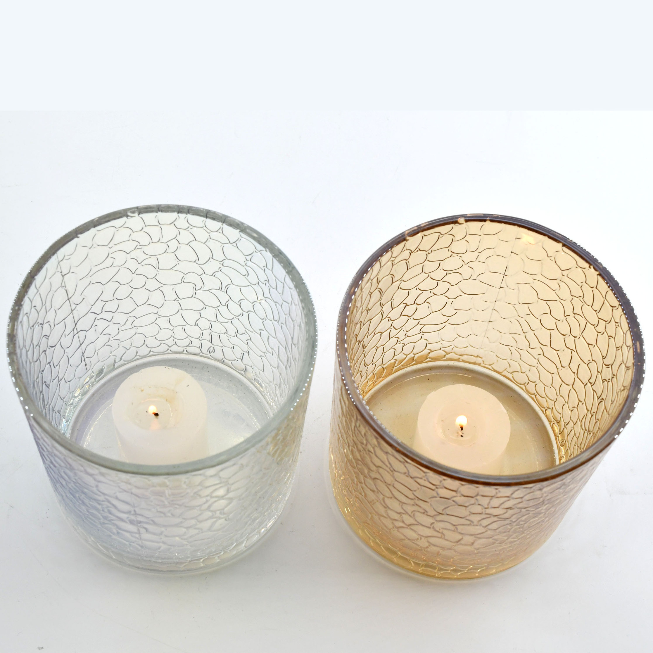 Wholesale 17oz large candle glass jars matte candle vessel vertical stripes transparent  candle holder for Interior decoration