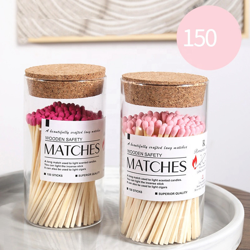 coloful tips wooden matchsticks in bottle matches