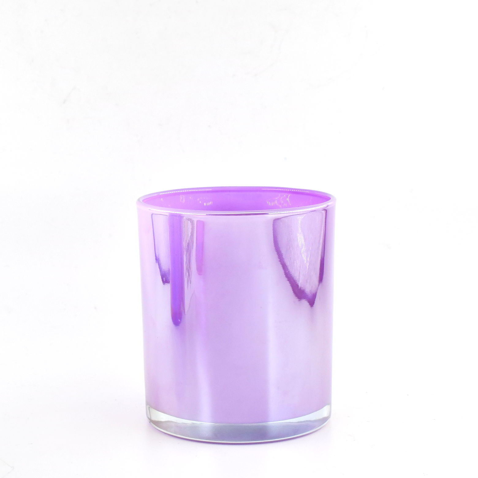 Wholesale Iridescent Glass Candle Container 12oz Empty Glass Jars For Candle Making