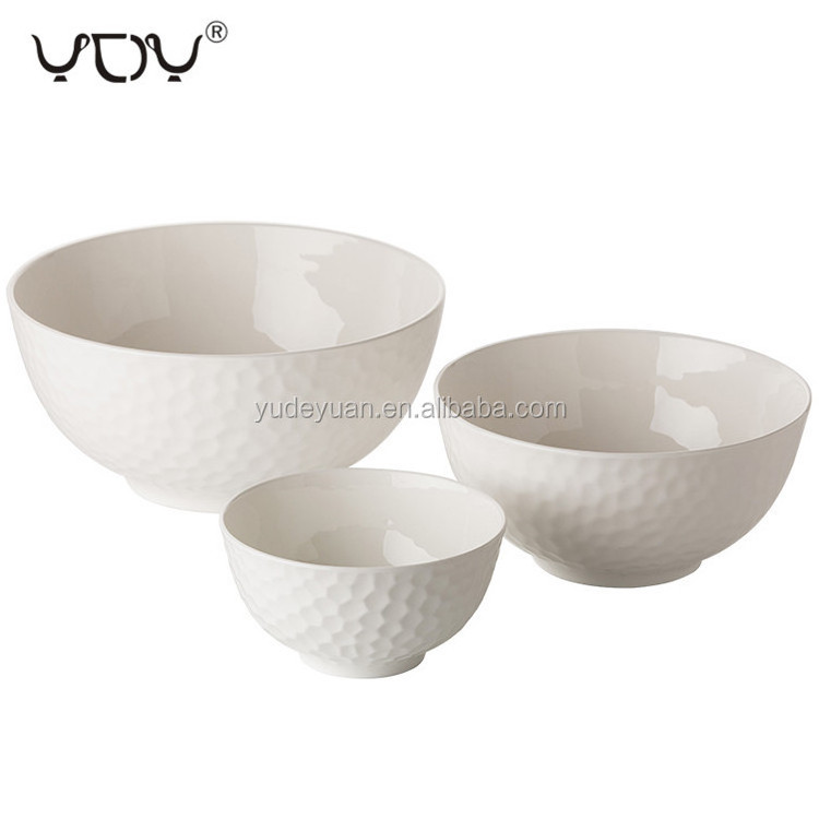 serving salad noodle small embossed custom printed cheap white ceramic bowl