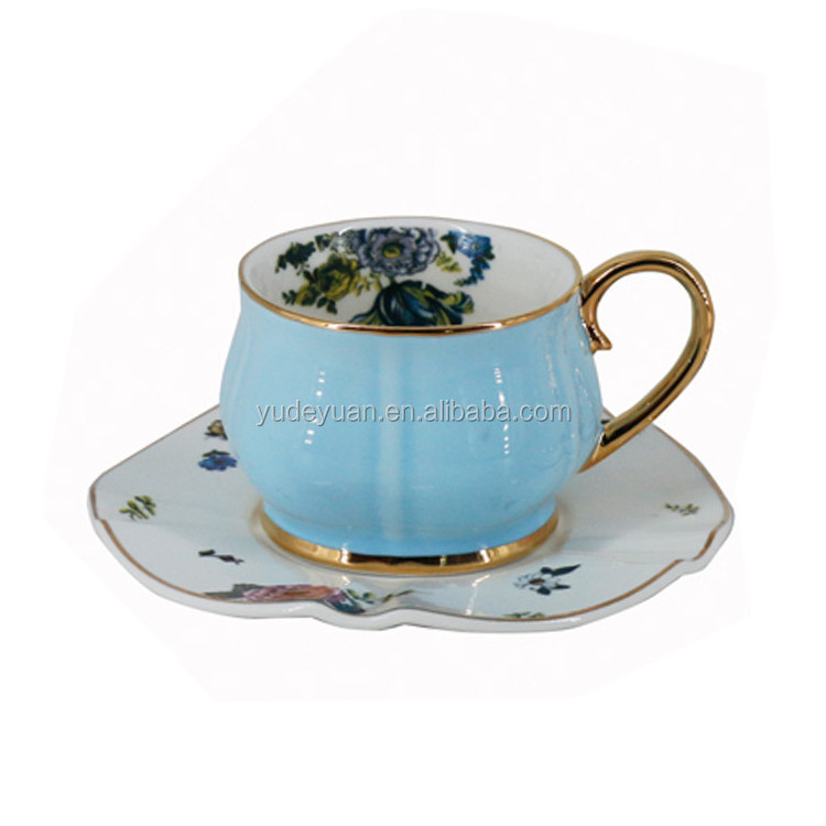 flower design porcelain tea bone china coffee cups and saucer