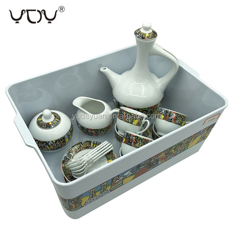 YDY arabic ethiopian eritrean ceremony plastic melamine100% table tray tea coffee set