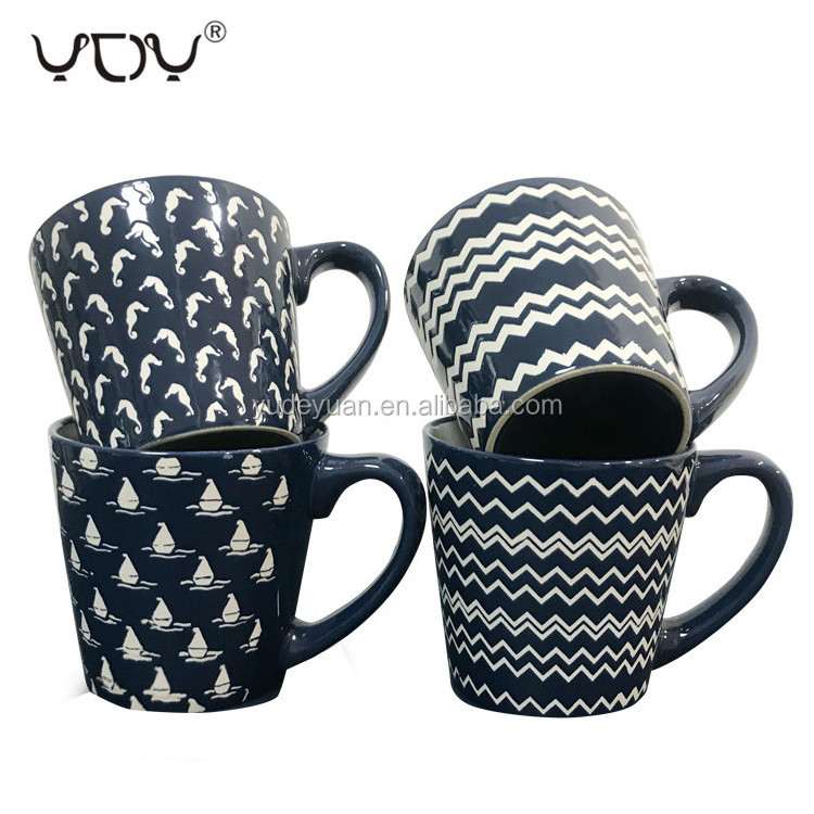 fine porcelain new bone china wholesale price blue color cheap bulk ceramic coffee 20oz ceramic mug