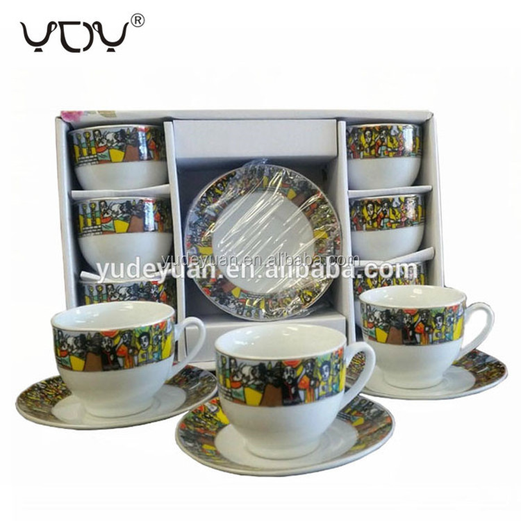 YDY ceramic classic sheba art eritrean ethiopian coffee cup set