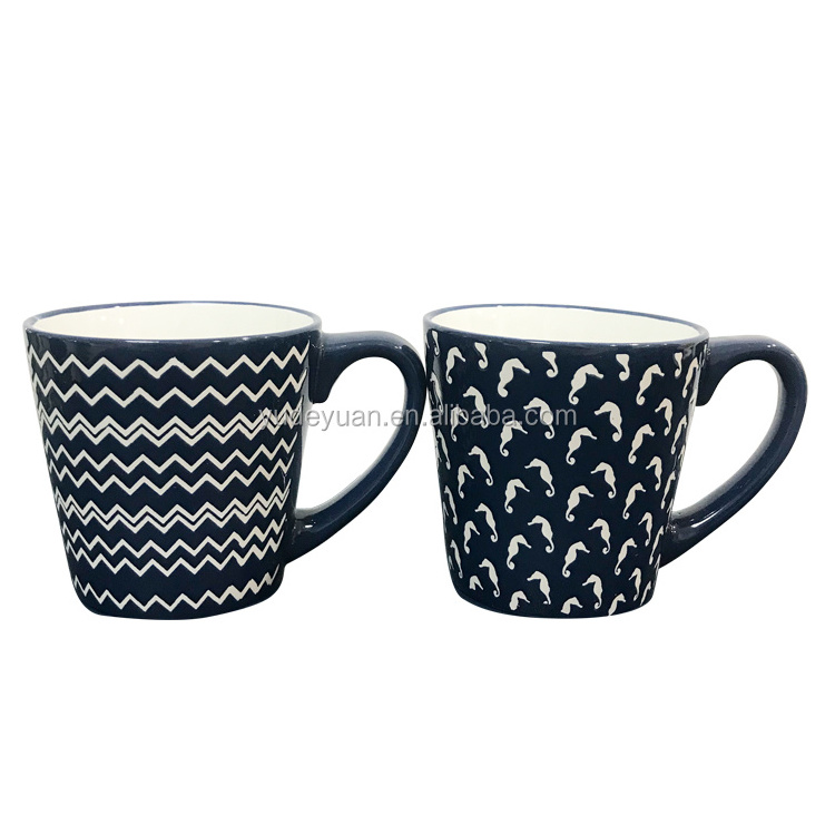 fine porcelain new bone china wholesale price blue color cheap bulk ceramic coffee 20oz ceramic mug