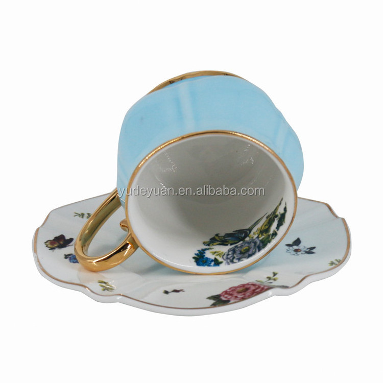 flower design porcelain tea bone china coffee cups and saucer