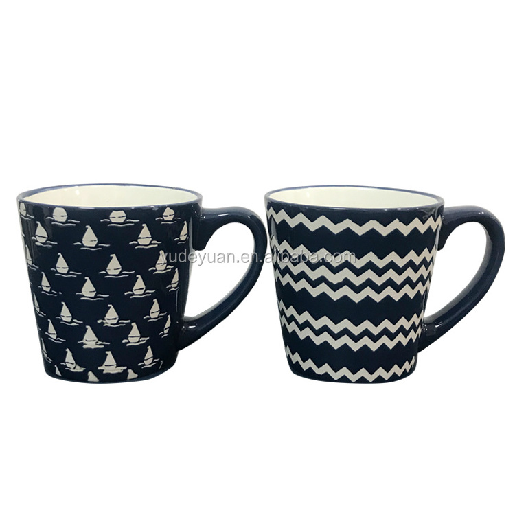 fine porcelain new bone china wholesale price blue color cheap bulk ceramic coffee 20oz ceramic mug