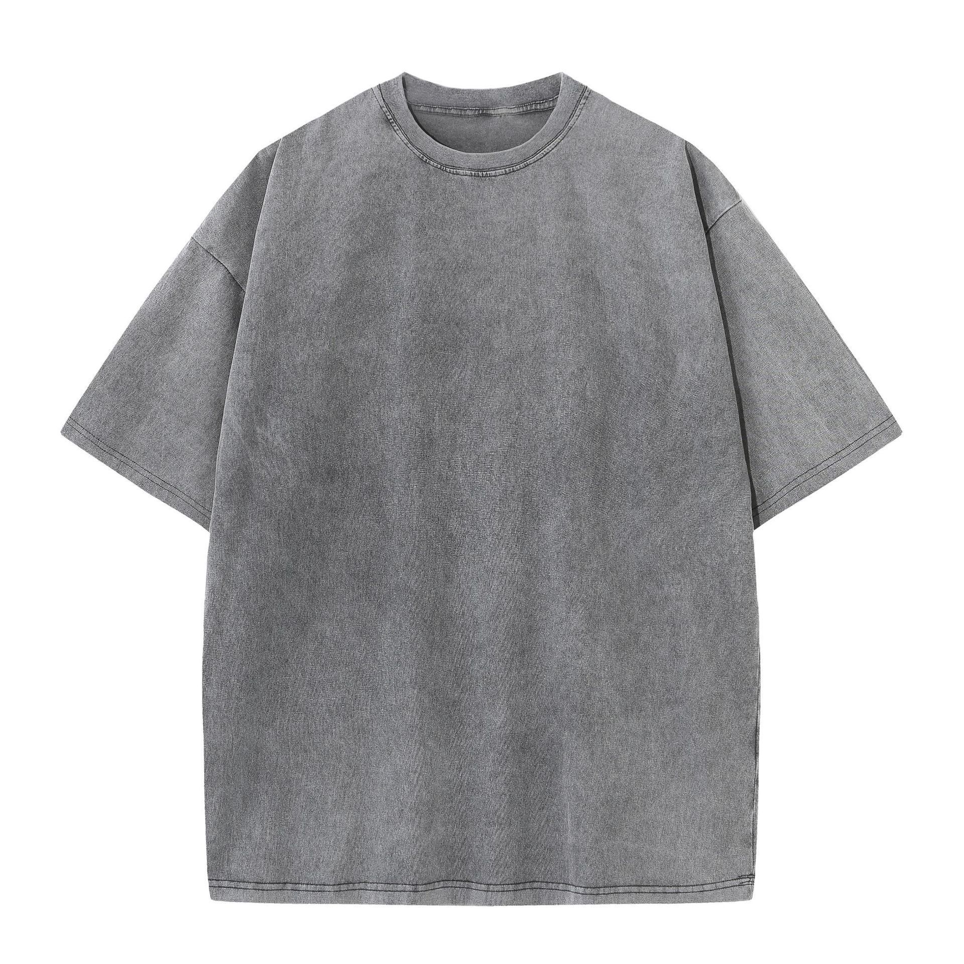 Acid Washed Men's T-shirts Wholesale Cloth Plain Heavyweight Cotton Tshirt Custom Logo Oversized Drop Shoulder Vintage T Shirt