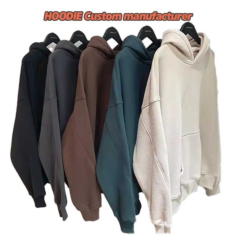 YUDI Wholesale 500gsm Blank Pullover Hoodie Cotton Workout Hoodie Drop Shoulder No Strings Oversized Men's Hoodies Sweatshirts