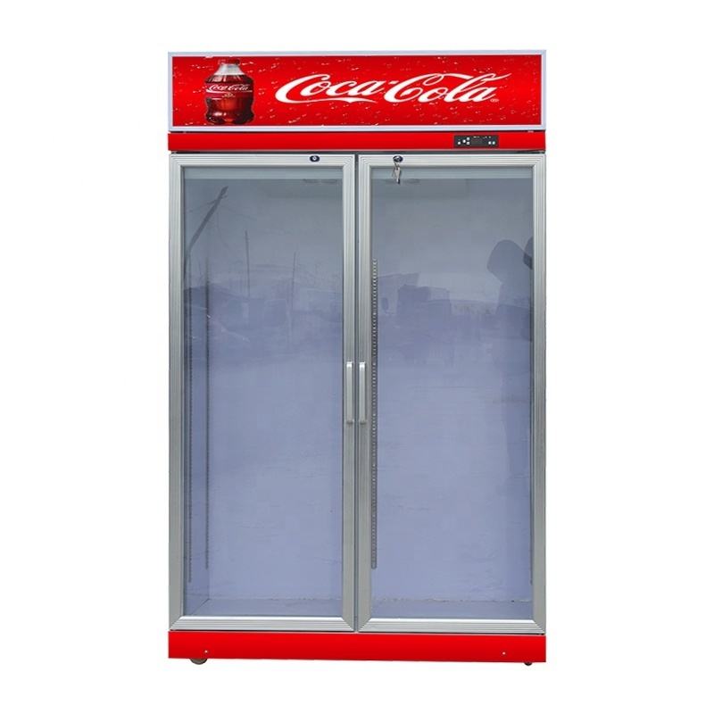 High Quality Supermarket Refrigeration Freezer Equipment Glass Door Beverage Display Chiller Showcase For Supermarket