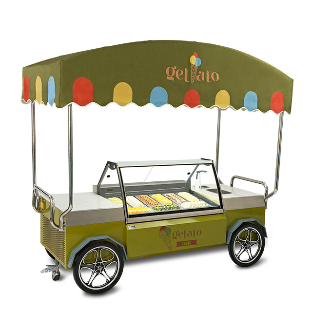 Commercial Ice Cream Display Cart portable Ice Cream Cart Supermarket Ice Cream Display Refrigerated Cabinet On Sale