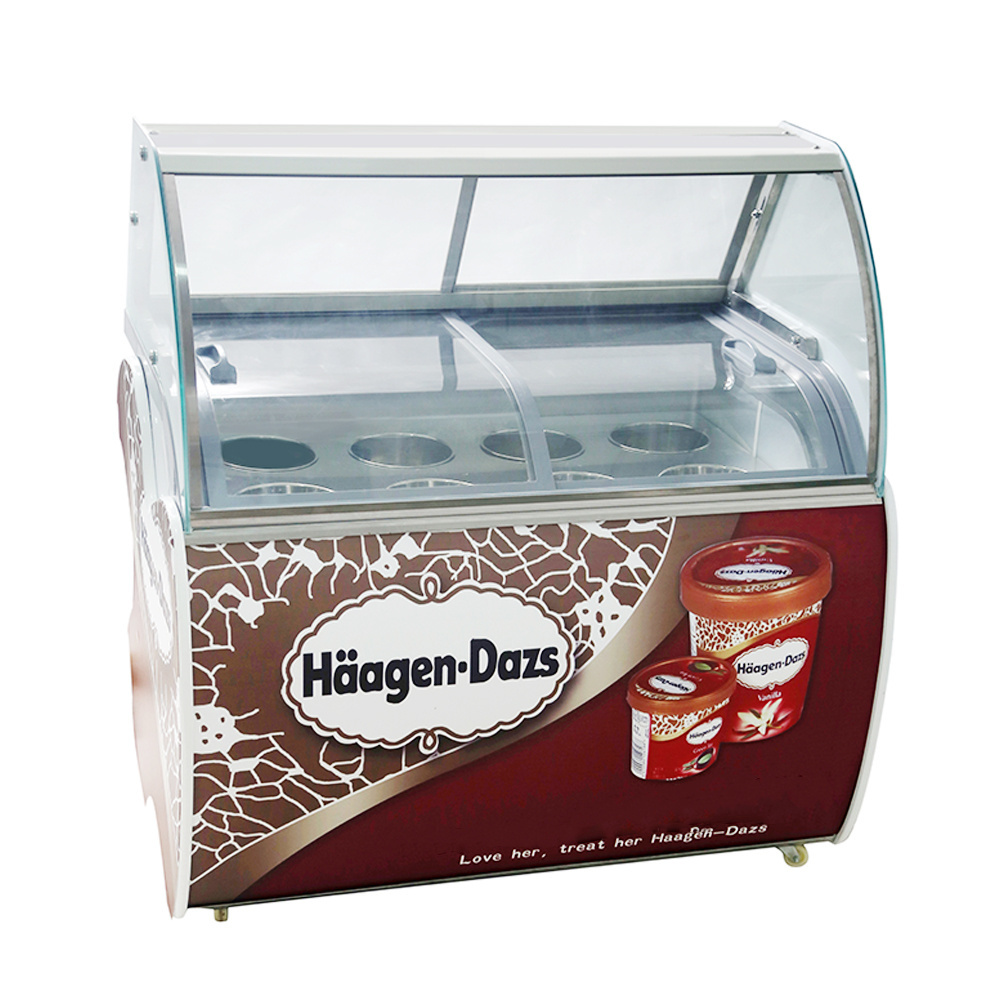 New Type Professional Portable Ice Cream Freezer Cabinet Ice Cream Showcase Fridge