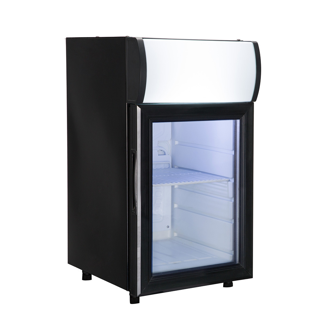 Home Hotel Use 30 Liters 40 Liters Compact Glass Door Mini Fridge Refrigerator With Black LED Light Lock