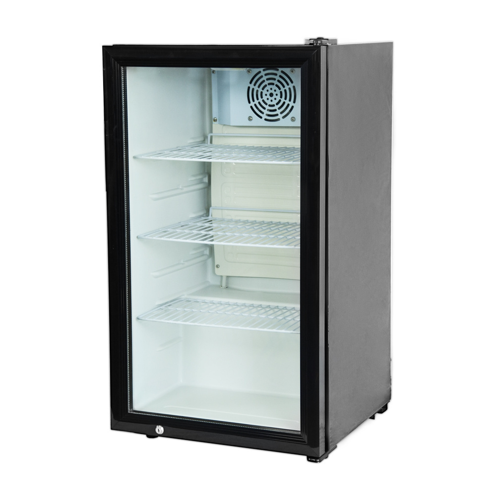 Large 43L Collapsible Insulated Mini Fridge On Wheels Ultra Compact Cooler With Glass Door And Lock