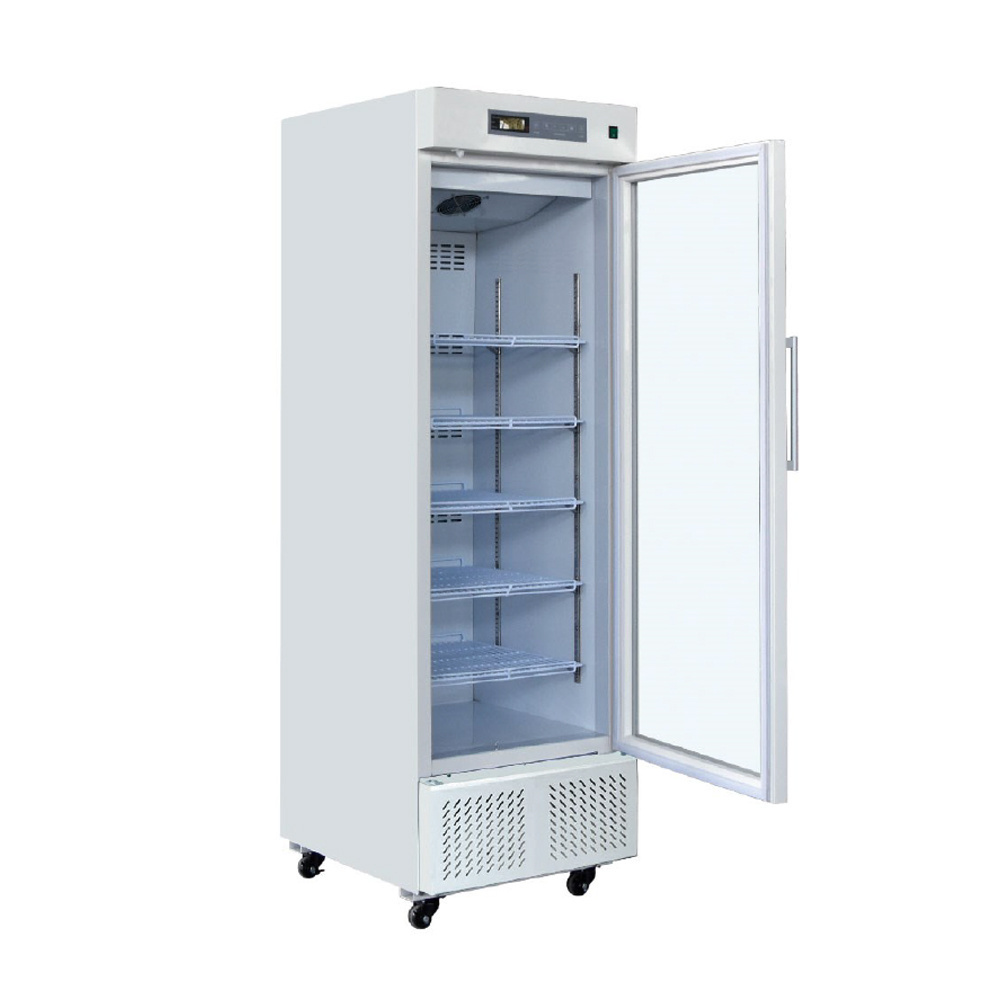 2-8 Degree Medical Glass Door Pharmacy Vaccine Display Fridge Refrigerator with Alarm and Lock