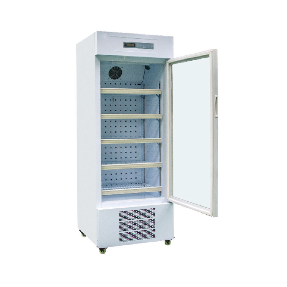 2-8 Degree Medical Glass Door Pharmacy Vaccine Display Fridge Refrigerator with Alarm and Lock