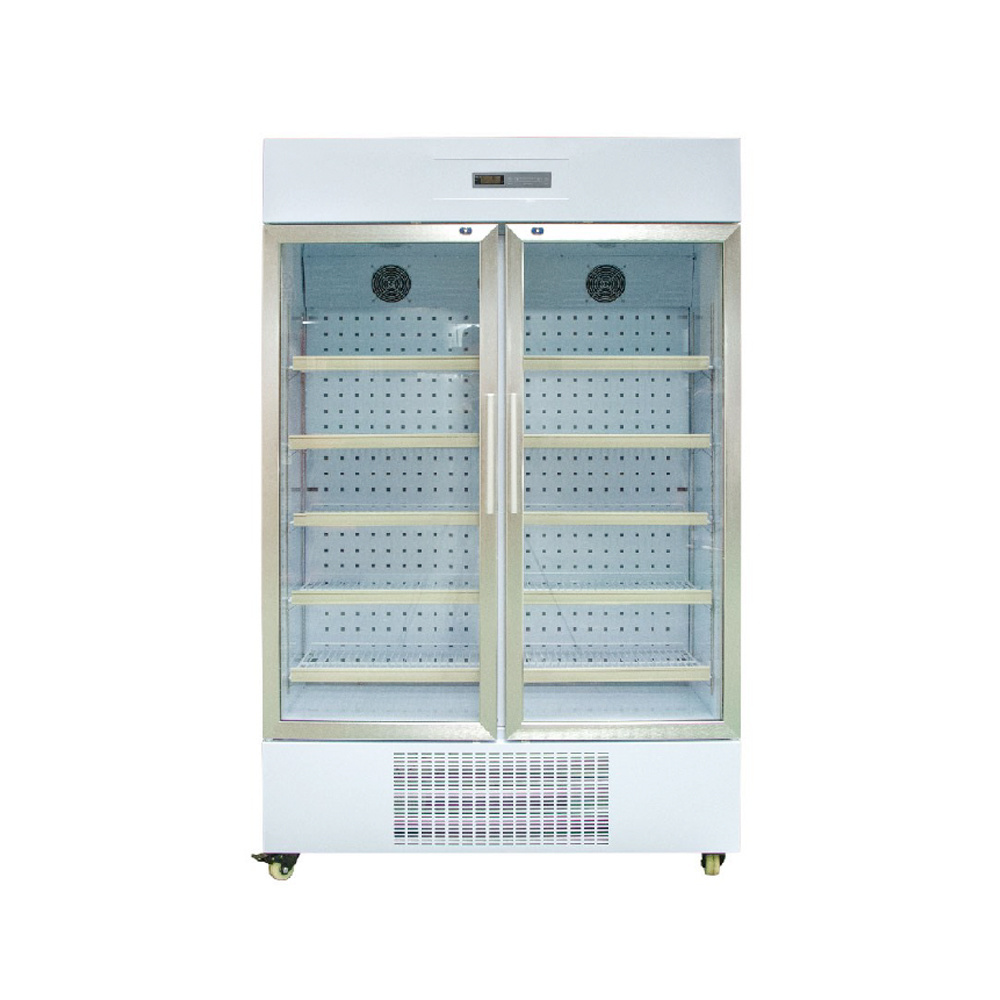 2-8 Degree Medical Glass Door Pharmacy Vaccine Display Fridge Refrigerator with Alarm and Lock