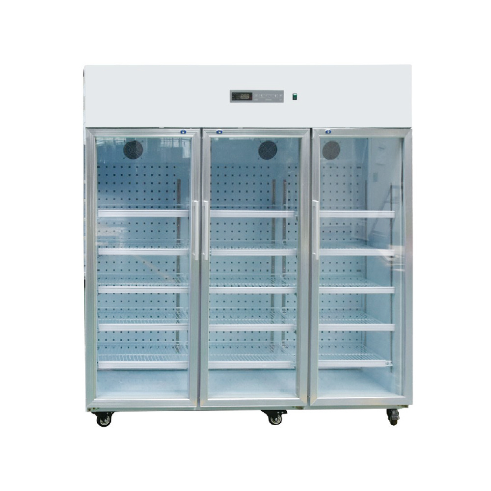 2-8 Degree Medical Glass Door Pharmacy Vaccine Display Fridge Refrigerator with Alarm and Lock