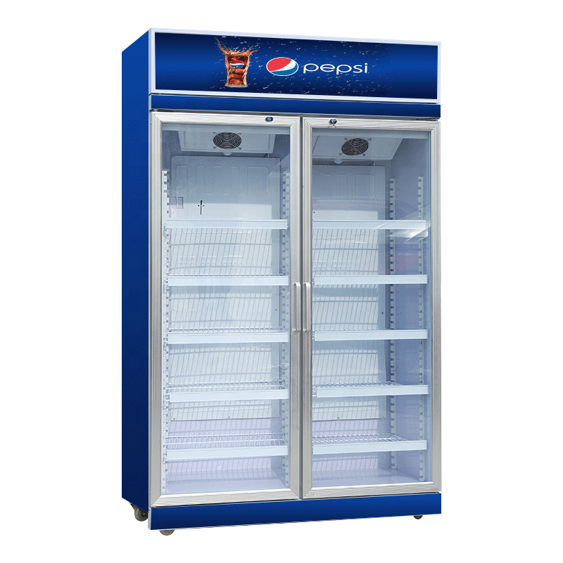 High Quality Supermarket Refrigeration Freezer Equipment Glass Door Beverage Display Chiller Showcase For Supermarket