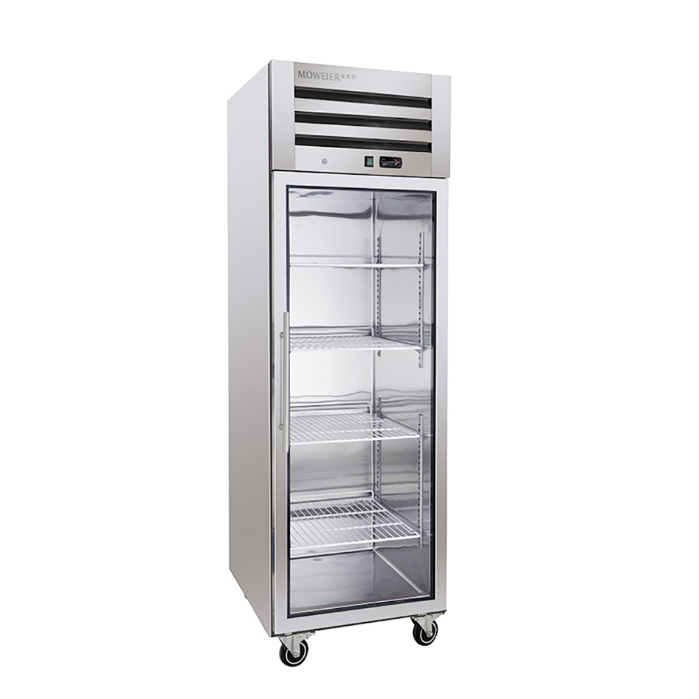 Commercial Kitchen Display Refrigeration Equipment Quick Freezing Vertical Glass Door Freezer