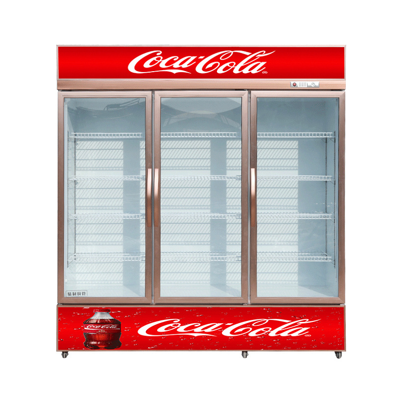 Supermarket 1000L Vertical Glass Door Air Cooling Display Cooler Beverage Beer Flower Commercial Showcase Fridge Refrigerator