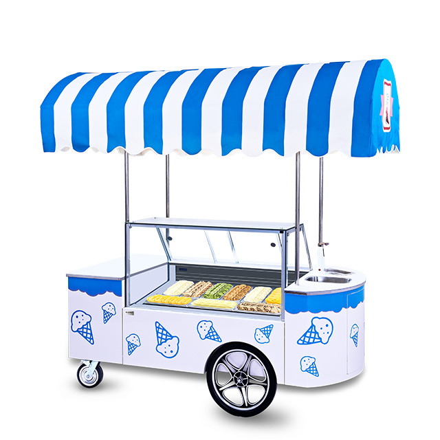 Commercial Ice Cream Display Cart portable Ice Cream Cart Supermarket Ice Cream Display Refrigerated Cabinet On Sale