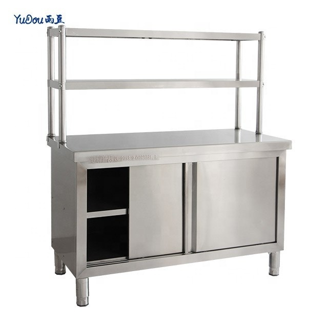 Stainless Steel Sink Kitchen Table Commercial Worktable Chiller Restaurant  Equipment Work Table