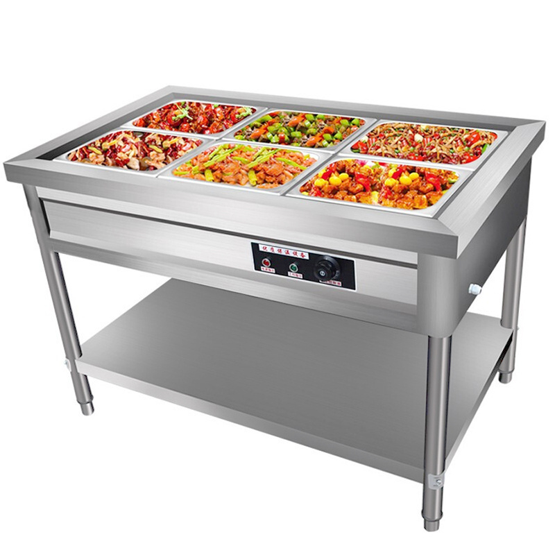 Hot Sale Restaurant Food Warmer Stainless Steel 220V/50HZ Bain marie Display Food Warmer Trolley