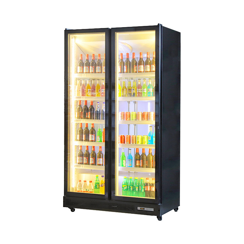 2021 Hot Sale Commercial Beverage Cooler Glass Refrigerated Showcase Display Fridge Ice Machine