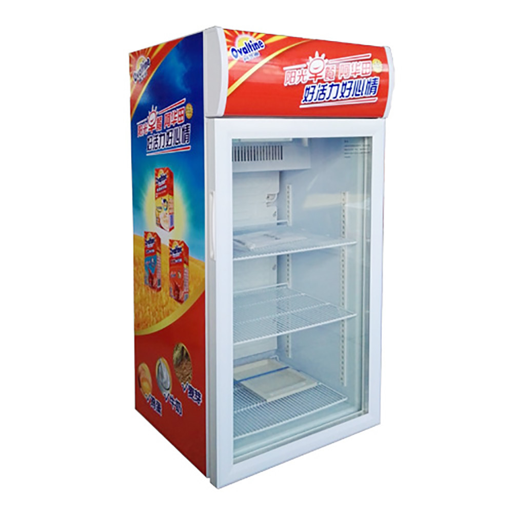 Supermarket Glass Door Small Wine Refrigerator Upright Ice Cream Fridge Freezer For Bedroom