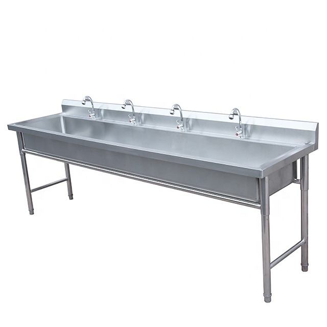 Kitchen Sink with Backsplash Commercial Stainless Steel Industrial Restaurant Washing Double Bowl