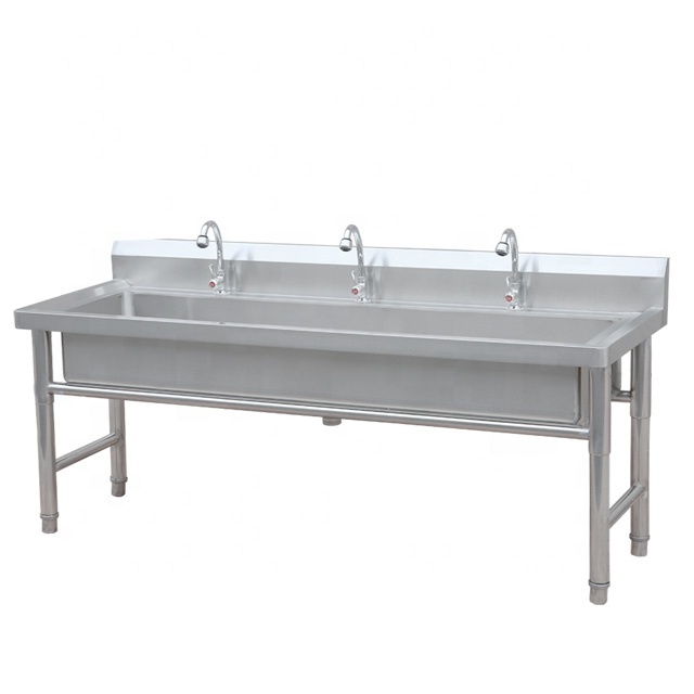 Kitchen Sink with Backsplash Commercial Stainless Steel Industrial Restaurant Washing Double Bowl