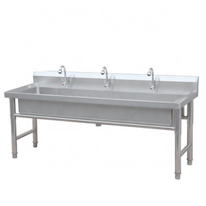 Kitchen Sink with Backsplash Commercial Stainless Steel Industrial Restaurant Washing Double Bowl