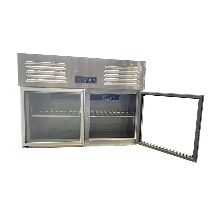 New Stainless Steel Wall-Mounted Commercial Meat Display Cooler Desk Type Hanging Refrigerator On Sale