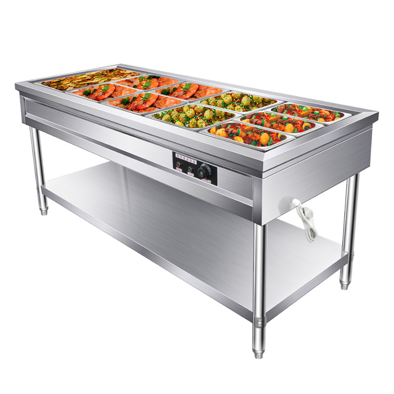 Commercial Stainless Steel Hotel Kitchen Buffet Electric Food Warmer 3/4/5 Pans Display Bain Marie Catering Heating Equipment