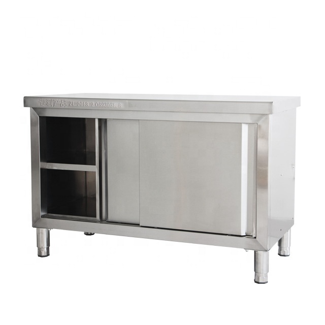 Kitchen Bench Cabinet/Food Prep Stainless Steel Work Table Cabinet Counter with Door