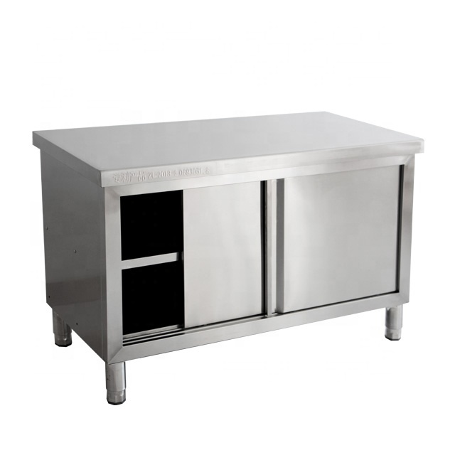 Kitchen Bench Cabinet/Food Prep Stainless Steel Work Table Cabinet Counter with Door