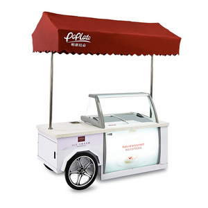 Commercial Ice Cream Display Cart portable Ice Cream Cart Supermarket Ice Cream Display Refrigerated Cabinet On Sale