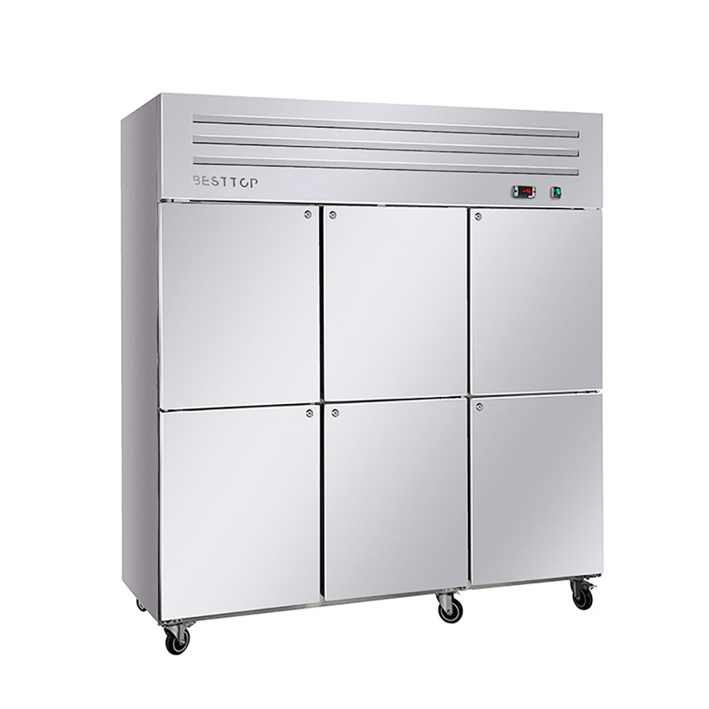 4 Door Industrial Deep Freezer Stainless Steel Upright Kitchen Freezer Upright Chiller Or Freezer