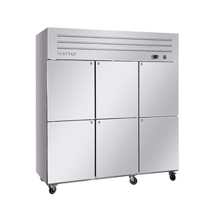 4 Door Industrial Deep Freezer Stainless Steel Upright Kitchen Freezer Upright Chiller Or Freezer