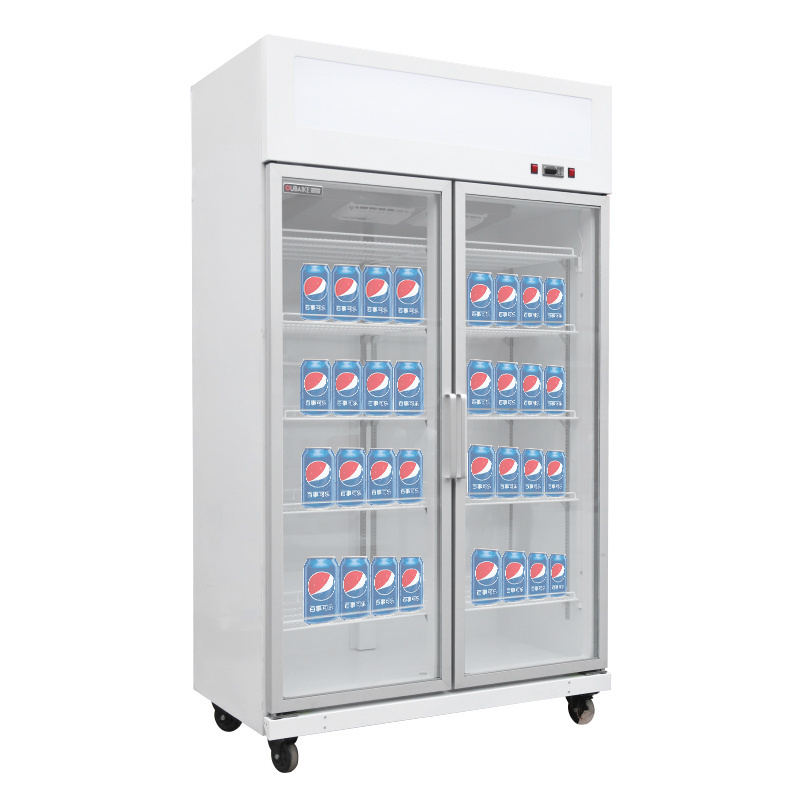 Supermarket Beverage Upright Cooler Cold Soft Drink Refrigerator Glass Front Three-Doors Display Refrigerators For Supermarket