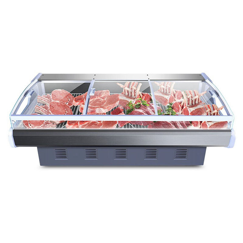 Supermarket Deli Dishes Dry Ager Meat Display Freezer Commercial Frozen Chicken Meat Showcase Counter Fridge Refrigerators