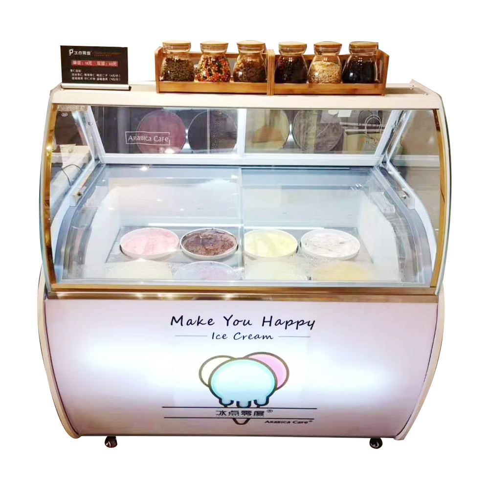 Gelato ice cream showcase freezer/mini ice cream display freezer/acrylic ice cream cone display case