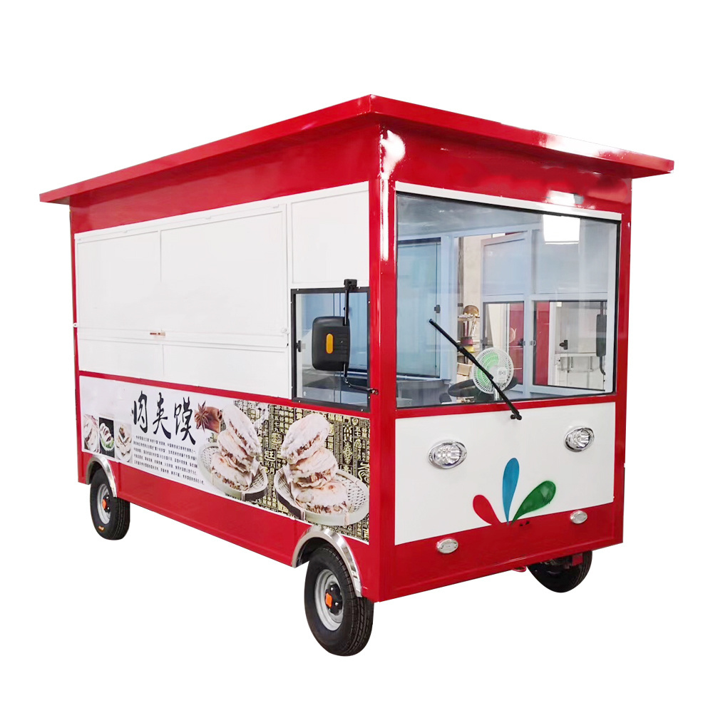 Electric Gasoline Energy Snack Food Cart Mobile Fast Food Truck Open Concession Outdoor Kitchen Pizza Trailer