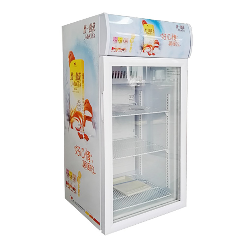 Supermarket Glass Door Small Wine Refrigerator Upright Ice Cream Fridge Freezer For Bedroom