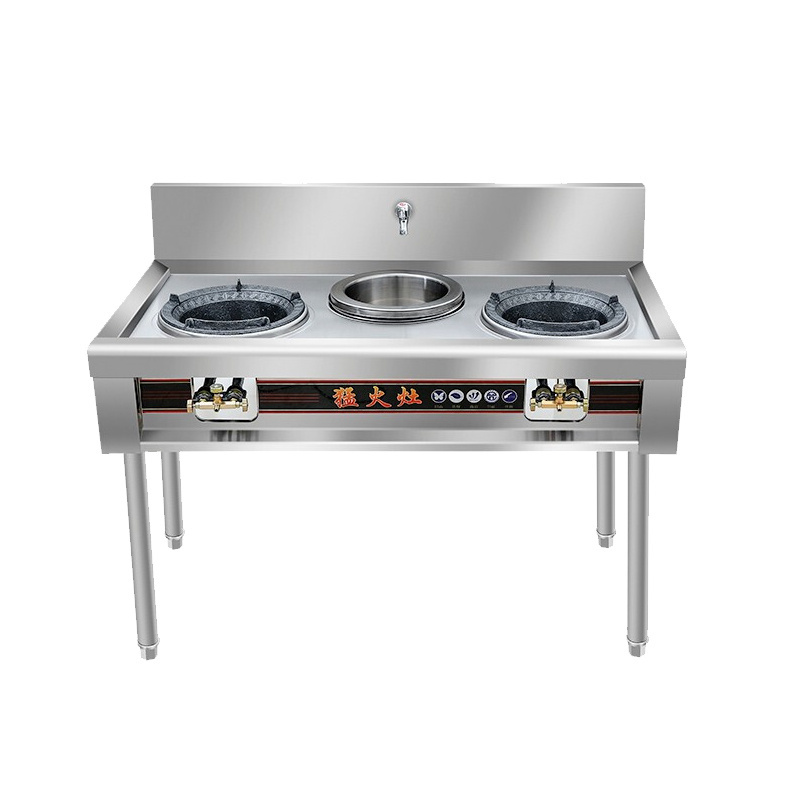 Hotel Happy Home Wok Range Stainless Steel 4 Burners Gas Stove With Stand Indian Outdoor For Restaurant