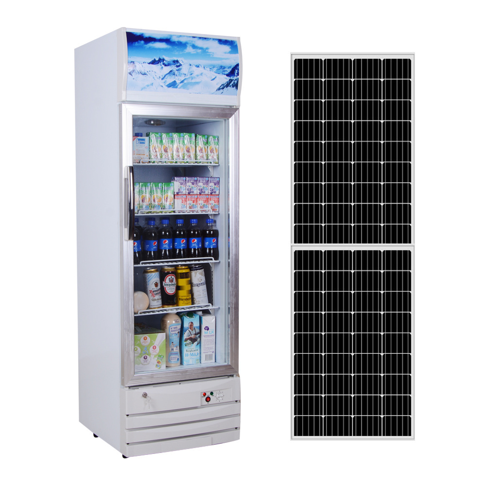 Chest Top Open Door Solar Power Refrigerator And Freezer DC 12V/24V Large Solar Power Fridge With Panel And Battery Option