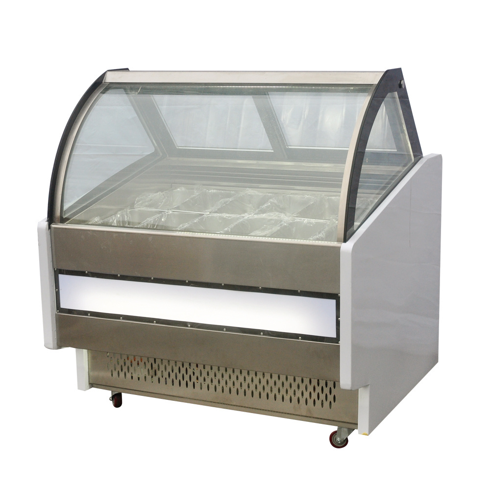 Gelato ice cream showcase freezer/mini ice cream display freezer/acrylic ice cream cone display case