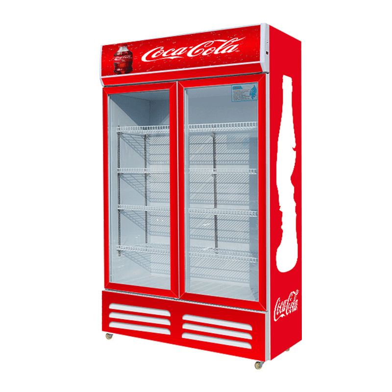 Supermarket 1000L Vertical Glass Door Air Cooling Display Cooler Beverage Beer Flower Commercial Showcase Fridge Refrigerator