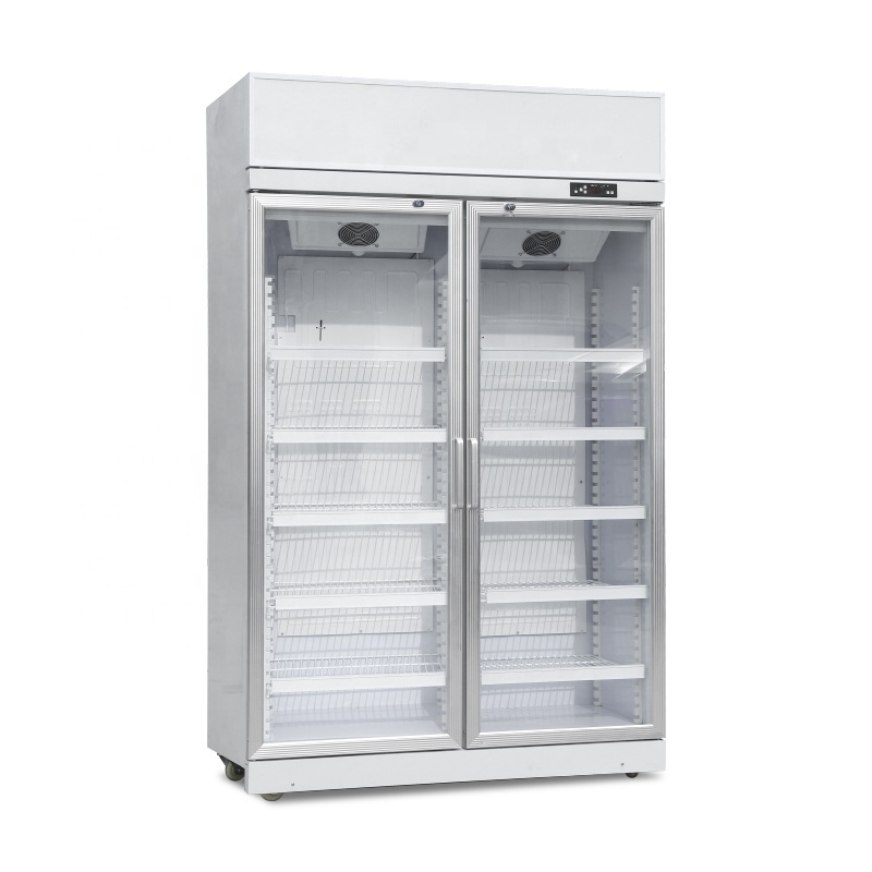 High Quality Supermarket Refrigeration Freezer Equipment Glass Door Beverage Display Chiller Showcase For Supermarket